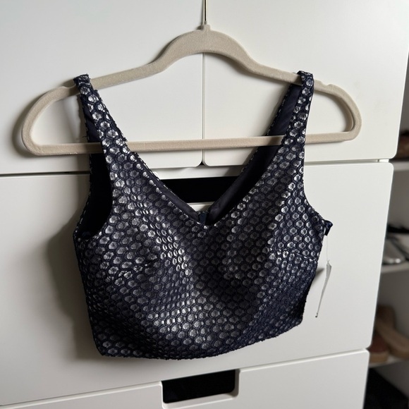 NWT Rue de la Paix Boutique Dark Blue and Silver Elegant Prom Top Size 2 - Picture 4 of 9